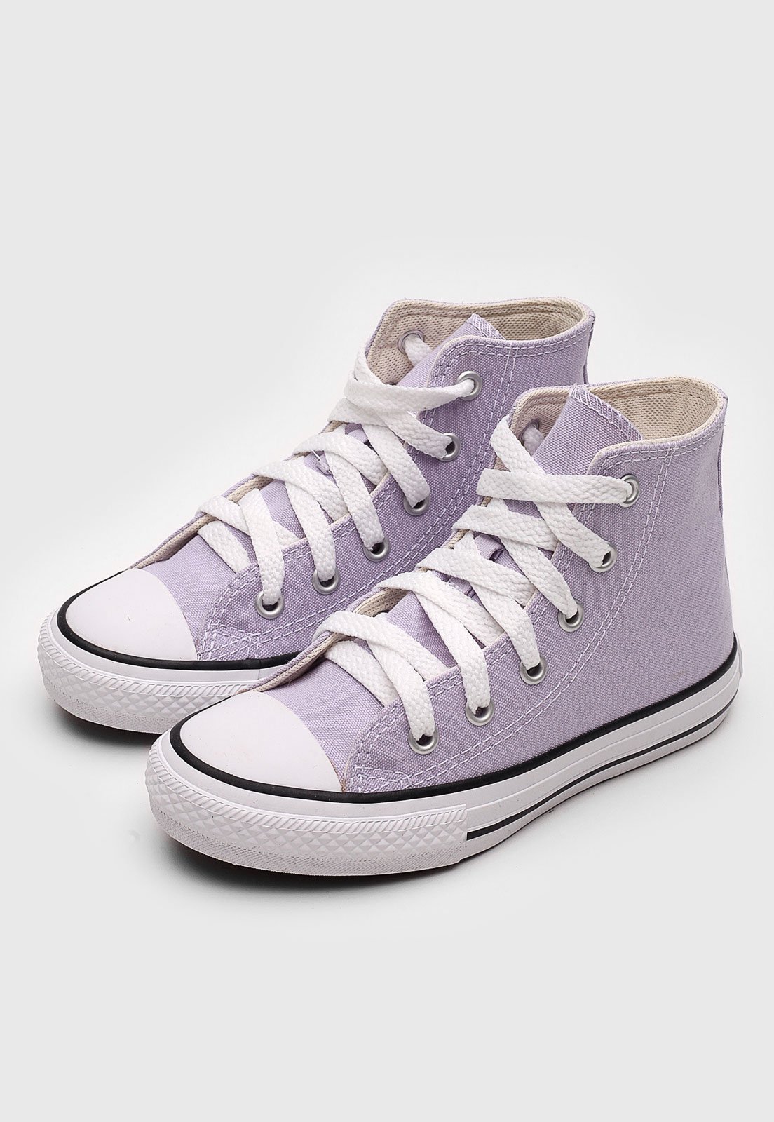 Tênis Converse Chuck Taylor All Star Cano Alto Feminino Branco / Lilás