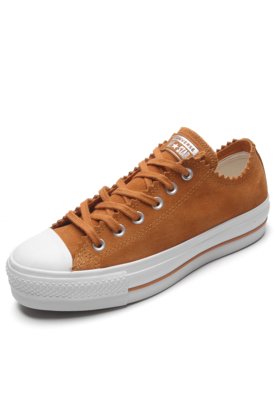 Tênis All Star Cano Alto Courino Caramelo Feminino Premium