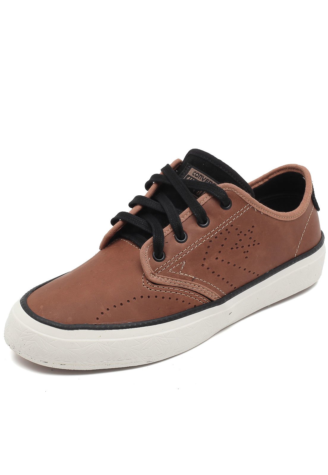 converse marrom couro