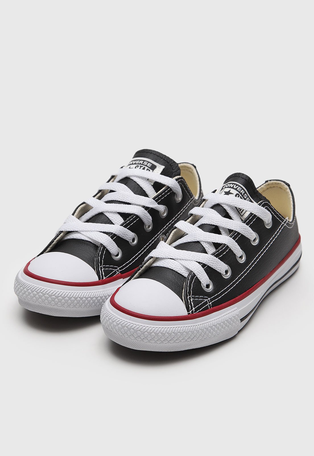 All Star Preto Couro Infantil - Moda Brás