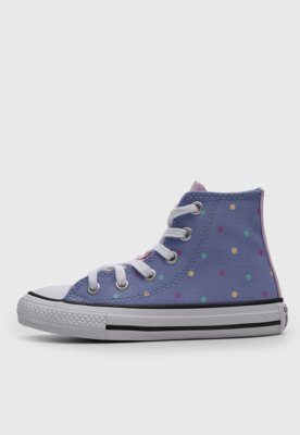 Tênis Converse Cano Alto All Star Poá Roxo