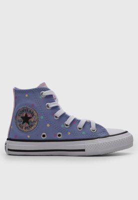 Tênis Converse Cano Alto All Star Poá Roxo