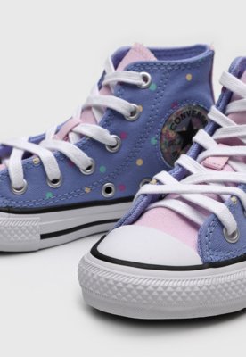 Tênis Converse Cano Alto All Star Poá Roxo