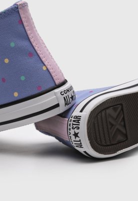 Tênis Converse Cano Alto All Star Poá Roxo