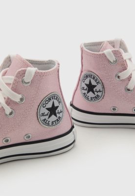Tênis Infantil Converse All Star Cano Médio Chuck Classic Rosa