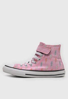 Tênis Infantil Converse Chuck Taylor All Star Cano Alto Estampa Raios Rosa