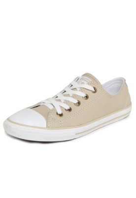 Tenis all star hot sale feminino couro bege