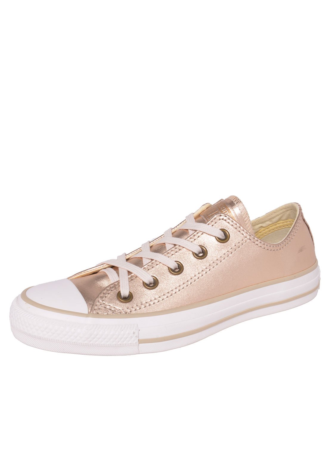 Converse all star sales couro dourado