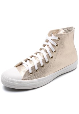 Converse all star sales couro dourado