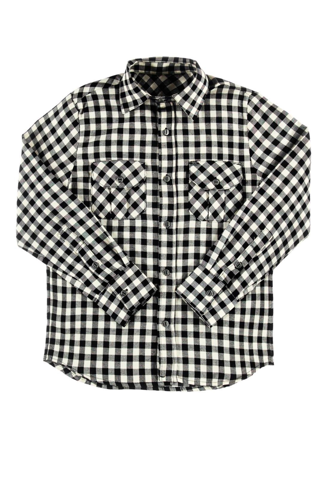 Camisa Work Xadrez Preto Com Fundo Branco - 2504xwz48891