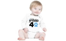 Body Criativa Urbana Bebê Frases Engraçadas Irmão de Quatro Patas Manga Longa Branca. Menor preço em Body Criativa Urbana Bebê Frases Engraçadas Irmão de Quatro Patas Manga Longa Branca.