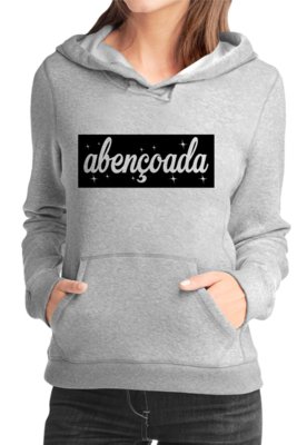 Menor preço em Moletom Criativa Urbana Abençoada Frases Religiosas Casaco Blusa de Frio Cinza