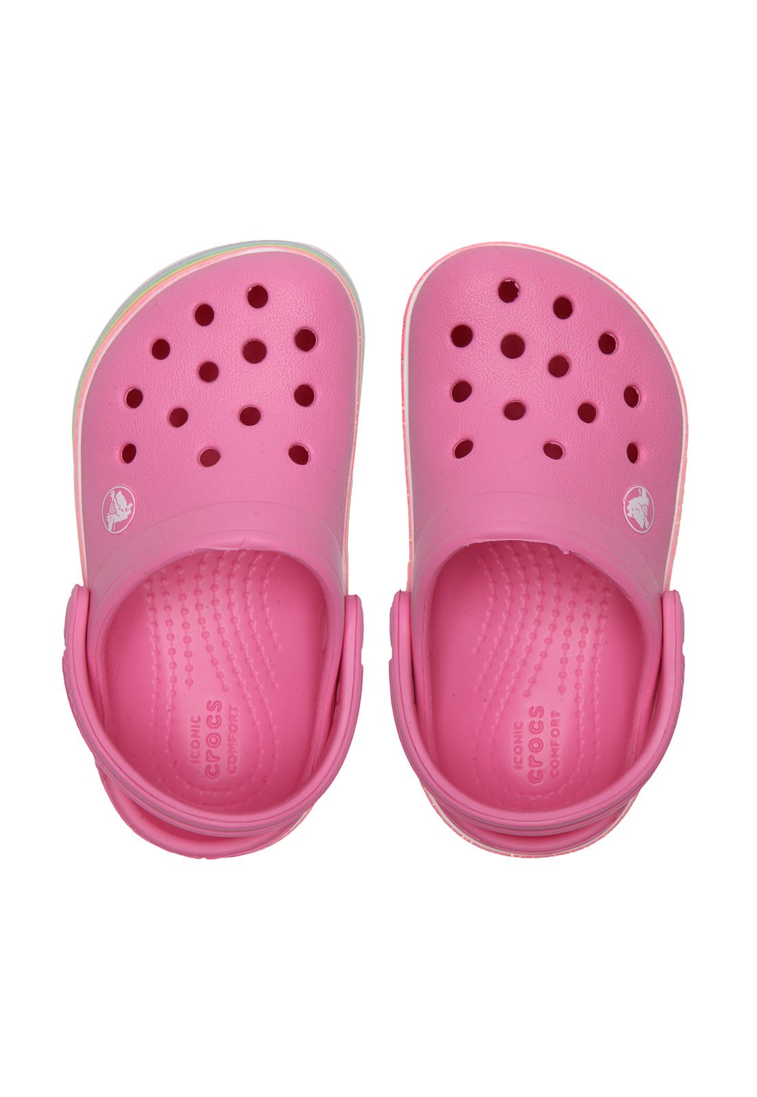 Babuche Crocs Infantil Rainbow Glitter Rosa Compre Agora Tricae Brasil
