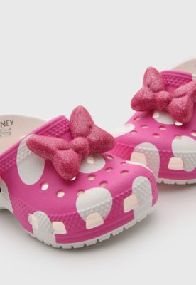 Chinelo Infantil Crocs Classic Clog Minnie Rosa