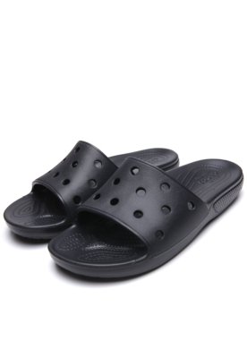 Chinelo Slide Crocs Perfuros Preto