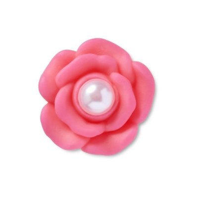 Jibbitz™ Flor Rosa Com Pérola Único Branco