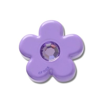 Jibbitz™ Flor Roxa Com Gema Único Branco