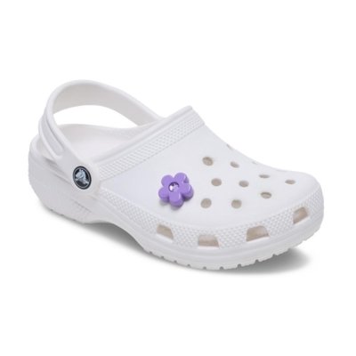Jibbitz™ Flor Roxa Com Gema Único Branco