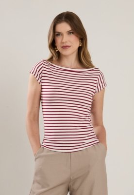 Blusa Crorela Ribana Listrada Vinho