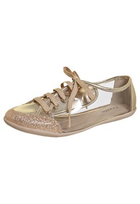 tenis nike transparente com dourado