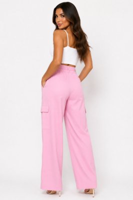 Calça Pantalona D Bell Outlet Fashion Cargo Rosa Bebê