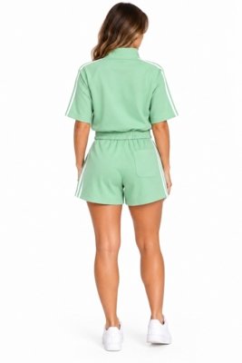 Conjunto D Bell Outlet Fashion Moletinho com Listras Laterais Verde Menta
