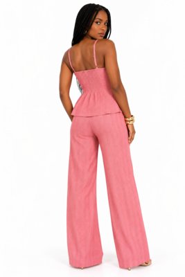 Conjunto Peplum com Renda D Bell Outlet Fashion Rosa