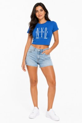 Cropped D Bell Outlet Fashion Ribana Azul