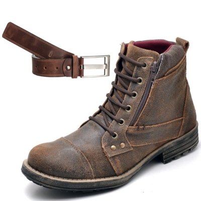 bota couro casual masculina