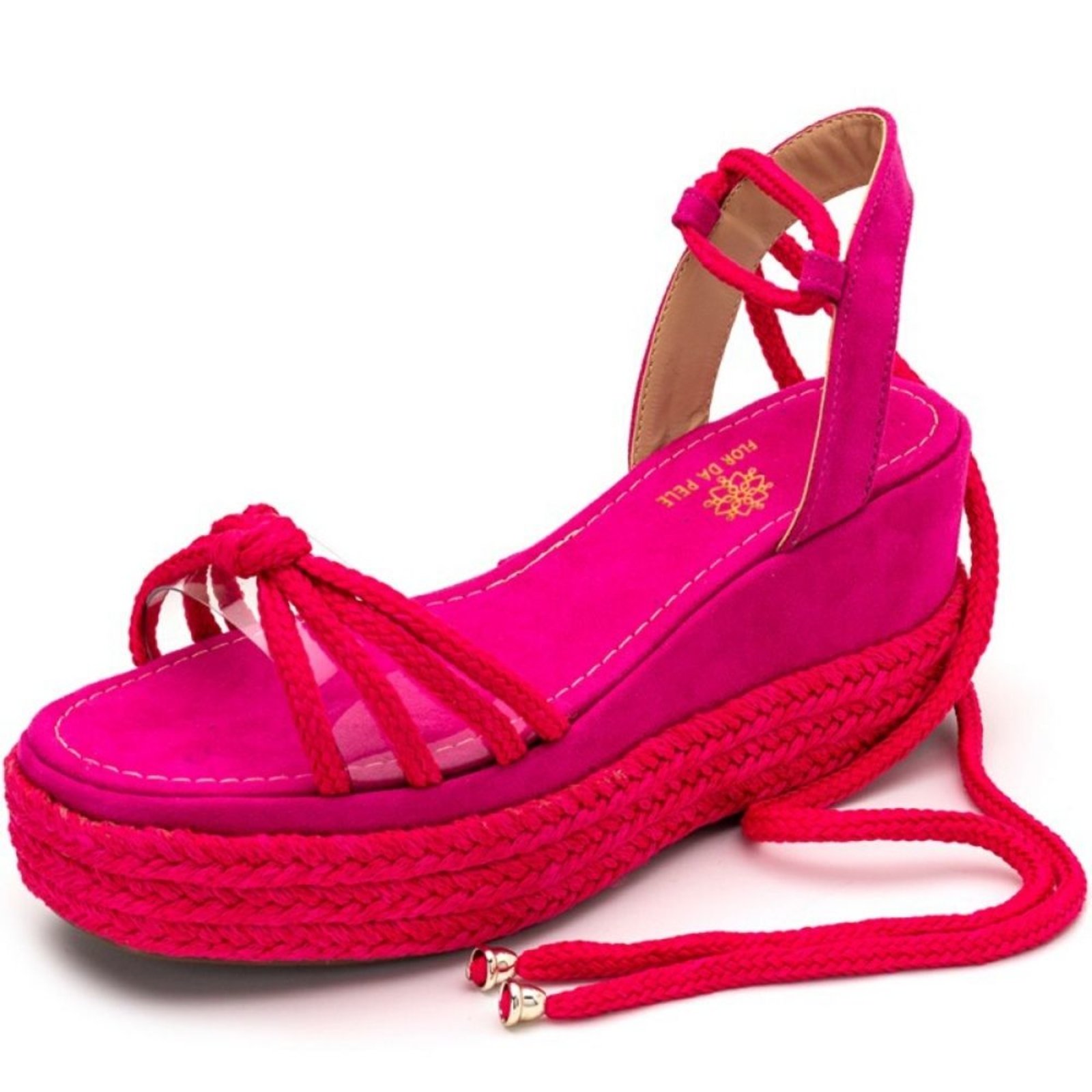 sandalia pink salto medio