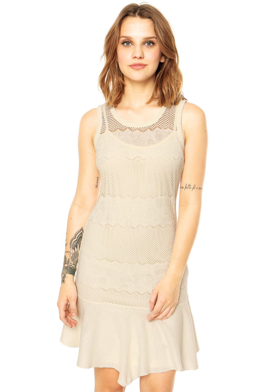 Vestido DAFITI JOY Bege - Compre Agora