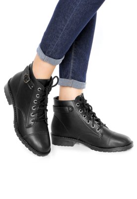 Bota DAFITI SHOES Fivela Preta - Compre Agora