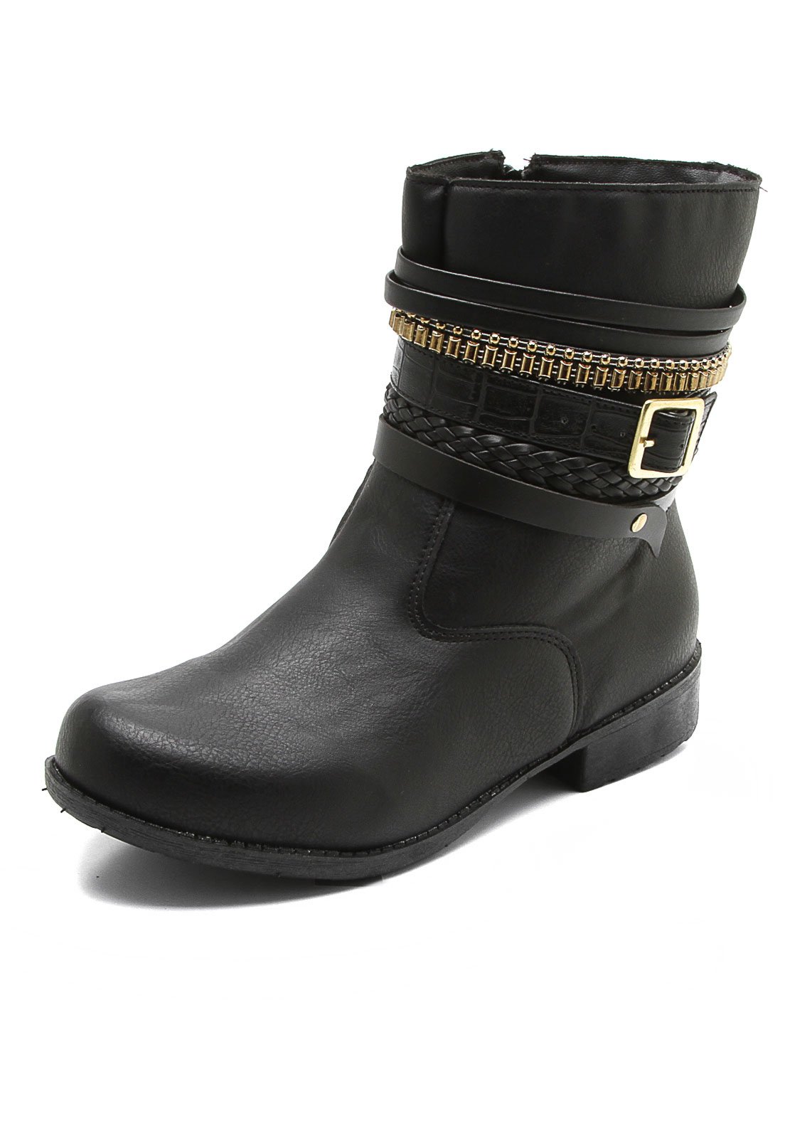 Bota DAFITI SHOES Fivela Preta - Compre Agora