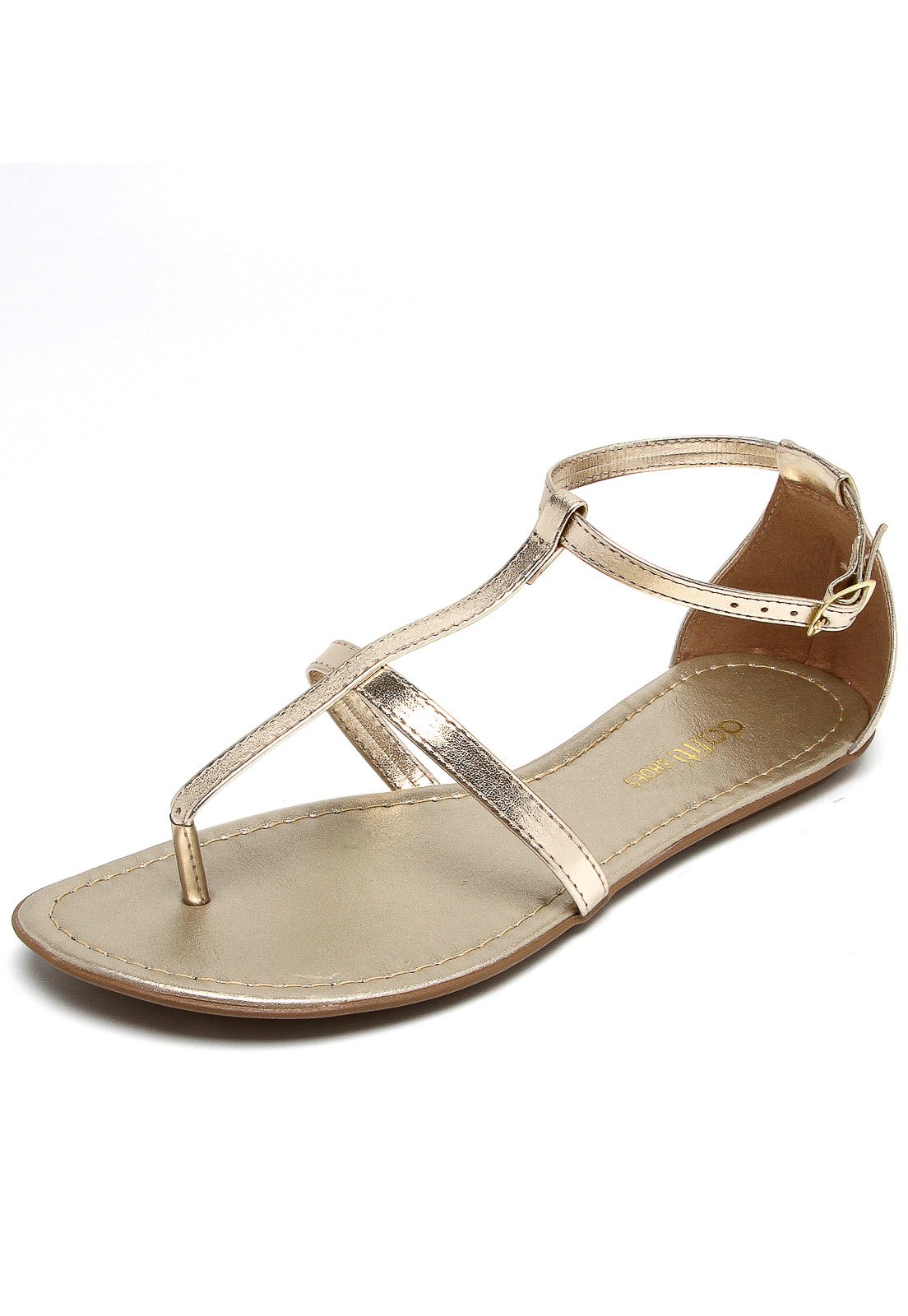 Rasteira Dafiti Shoes Metalizado Dourada - Compre Agora