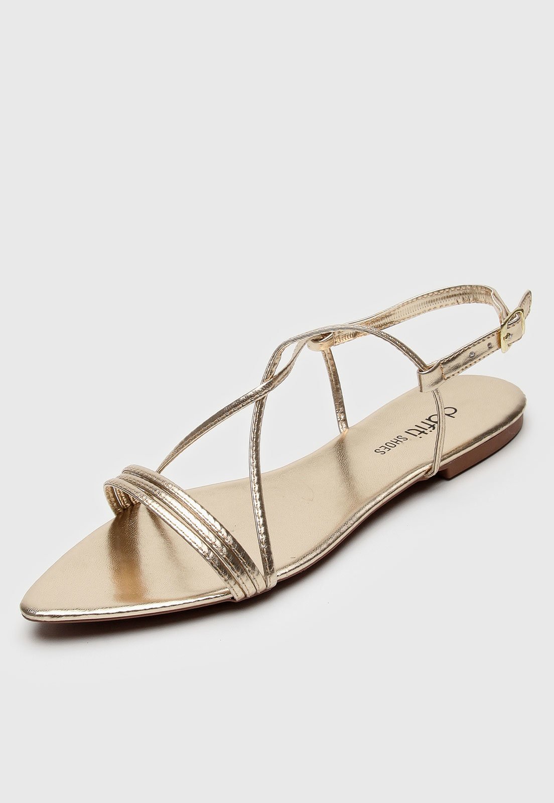 Rasteira Dafiti Shoes Metalizado Dourada - Compre Agora