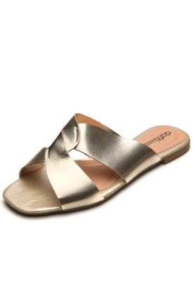 Rasteira Dafiti Shoes Metalizado Dourada - Compre Agora