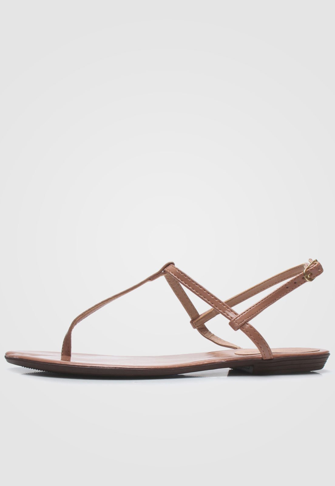 Rasteira DAFITI SHOES Com Pedras Nude - Compre Agora