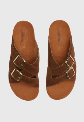 Rasteira Papete DAFITI SHOES Fivelas Branca - Compre Agora