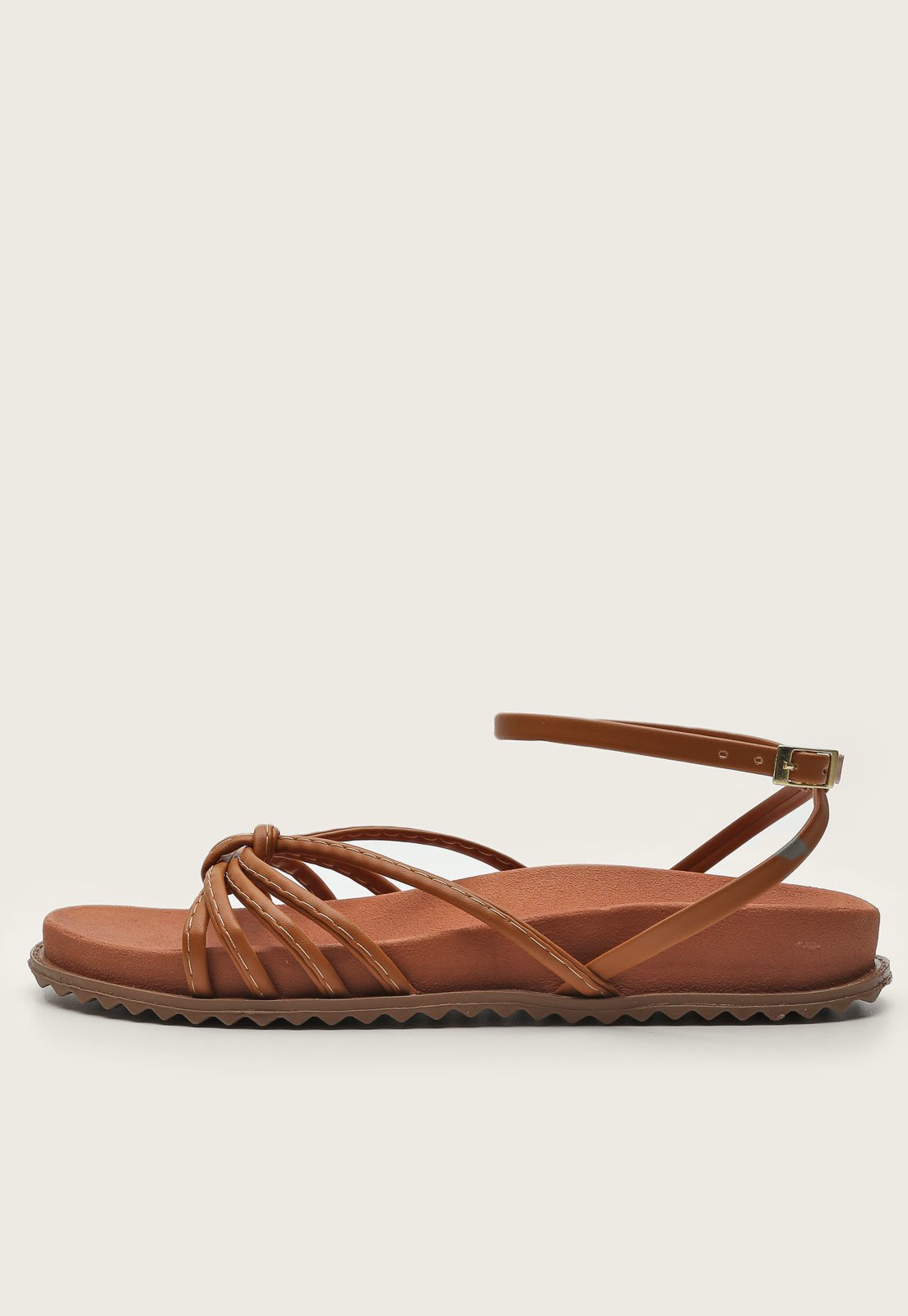 Rasteira DAFITI SHOES Pedraria Caramelo - Compre Agora