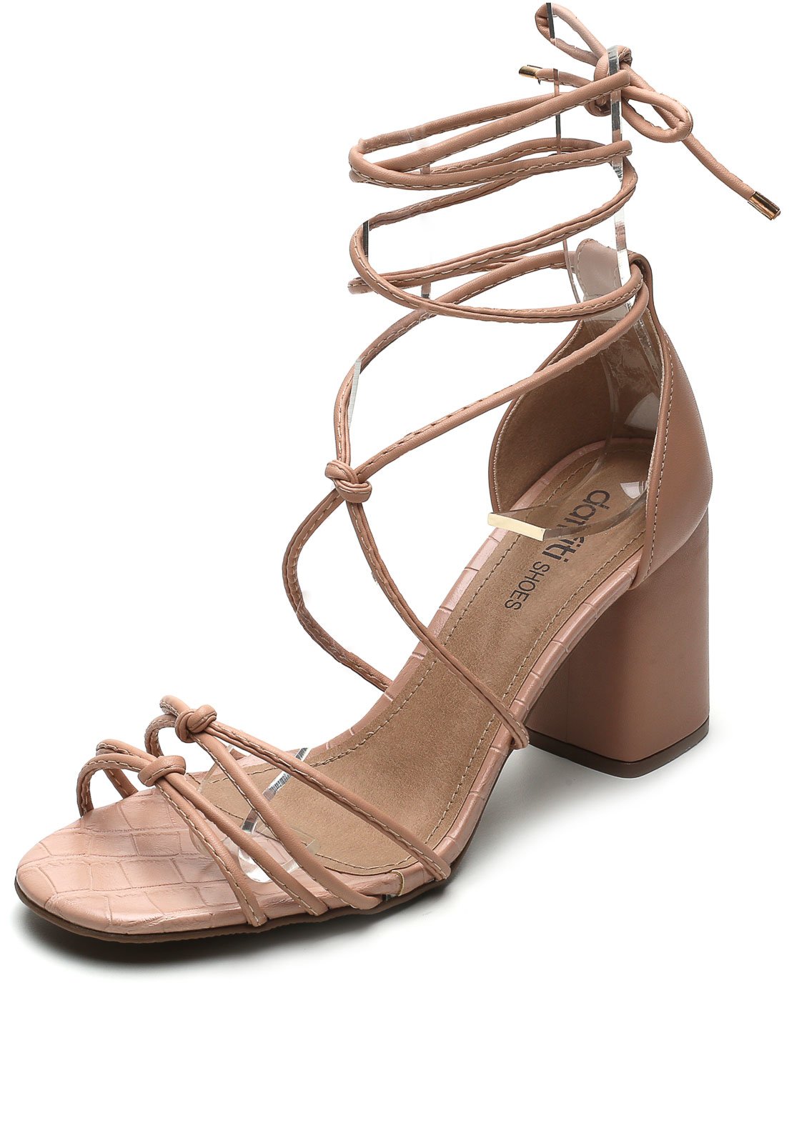 Sandália DAFITI SHOES Amarração Nude - Compre Agora