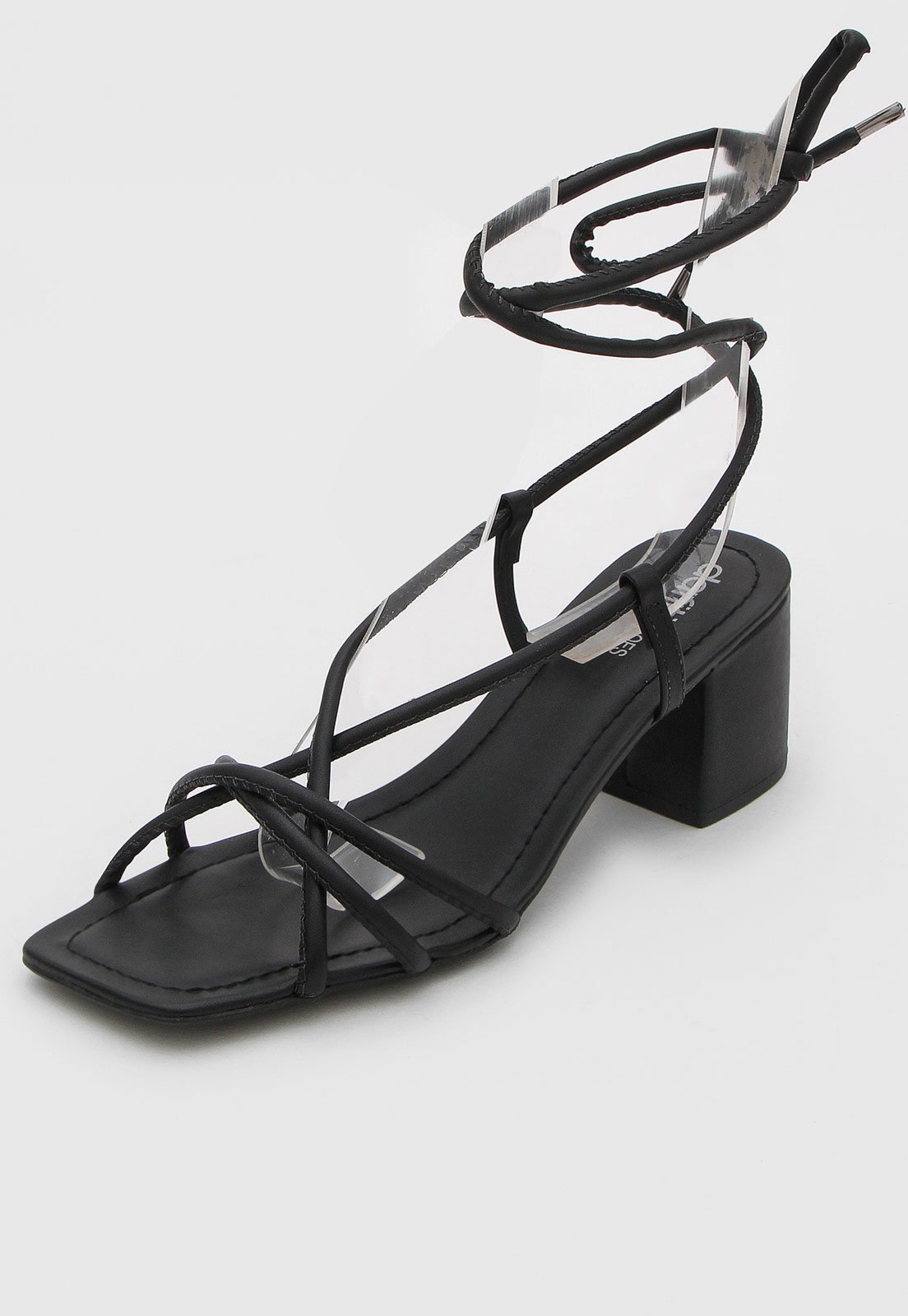 Sandália DAFITI SHOES Salto Grosso Preto - Compre Agora