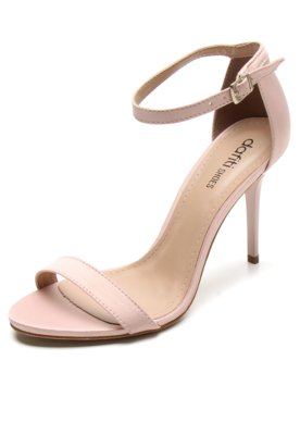 Sandália DAFITI SHOES Salto Alto Cetim Rosa - Compre Agora