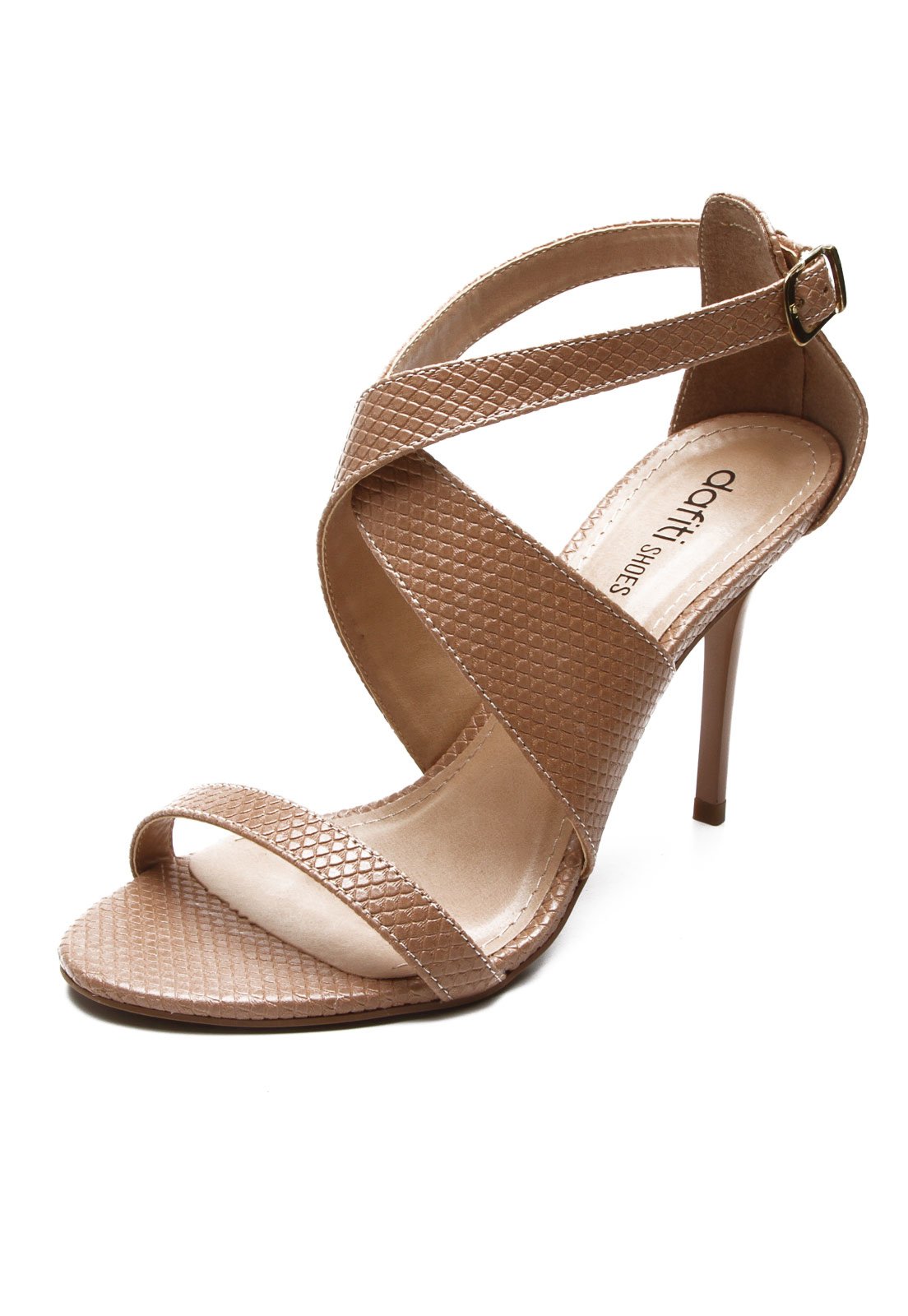 Sandália DAFITI SHOES Salto Fino Nude - Compre Agora