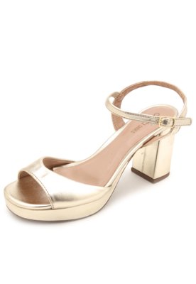 Sandália DAFITI SHOES Metalizada Dourada - Compre Agora