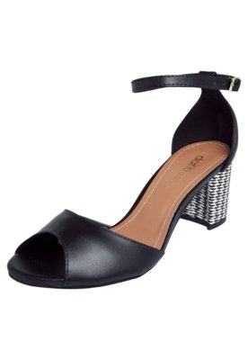 Sandália Salto Baixo DAFITI SHOES Preta - Compre Agora