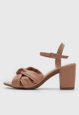 Sandália Salto Grosso DAFITI SHOES Bege - Compre Agora