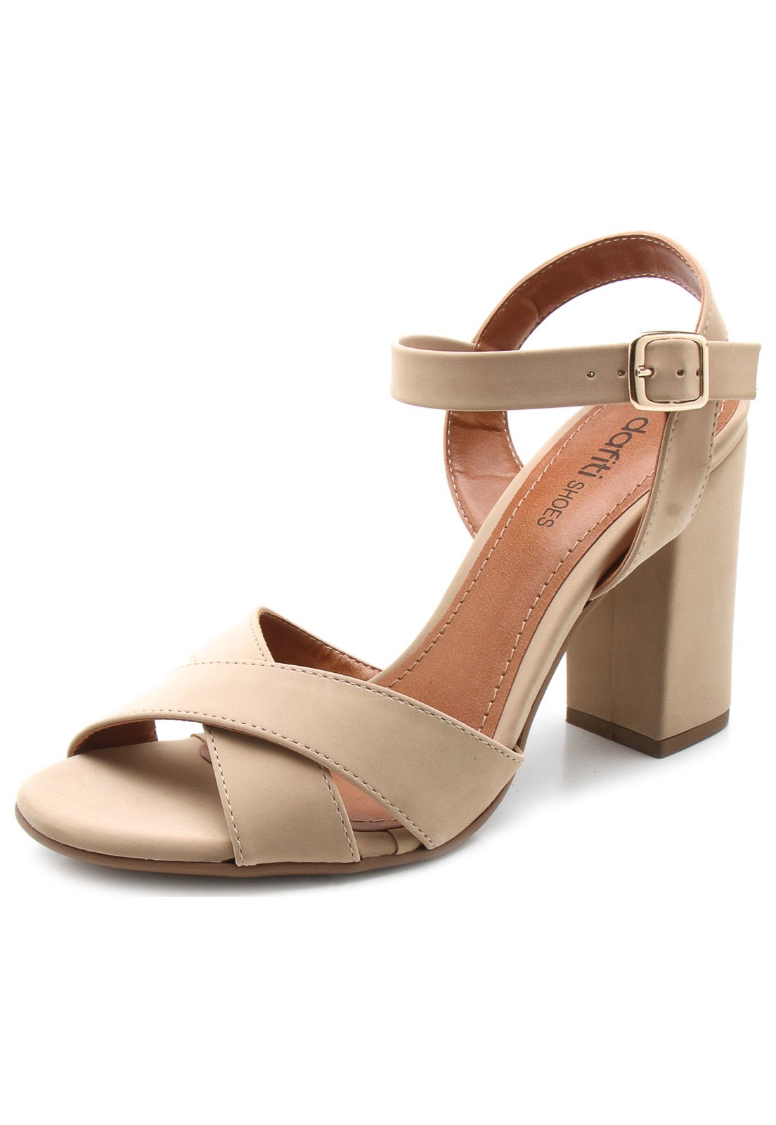 Sandália DAFITI SHOES Tiras Nude - Compre Agora