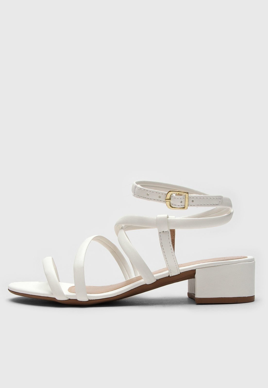 Sandália DAFITI SHOES Tiras Off-White - Compre Agora