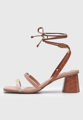 Sandália DAFITI SHOES Amarração Nude - Compre Agora