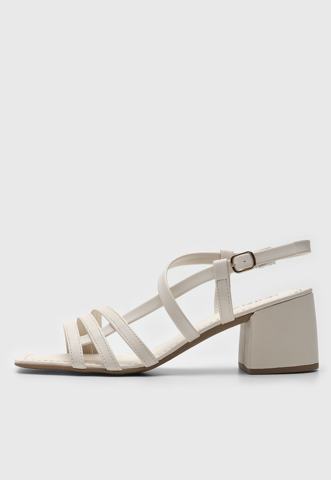 Sandália DAFITI SHOES Tiras Off-White - Compre Agora